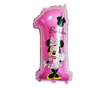 Balon folie Minnie Mouse, cifra 1, 70 x 35 CM