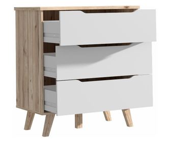 Bufeta Lolipop, 80x42x86,3, sonoma+alb, cu sertar