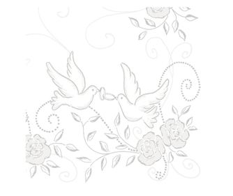 Празнични салфетки за маса Linclass Wedding - Сватба (Сребристо-сиво) / 40 х 40 см / 50 бр.