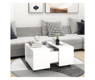 Stolić za kavu, bijeli, 60x60x38 cm, iverica