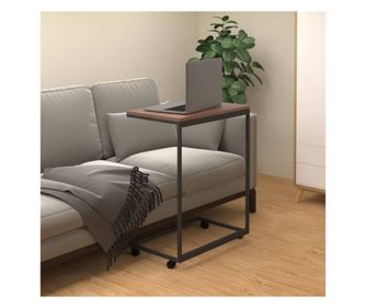 Stolić sa kotačima, crni, 55x35x70 cm, obrađeno drvo