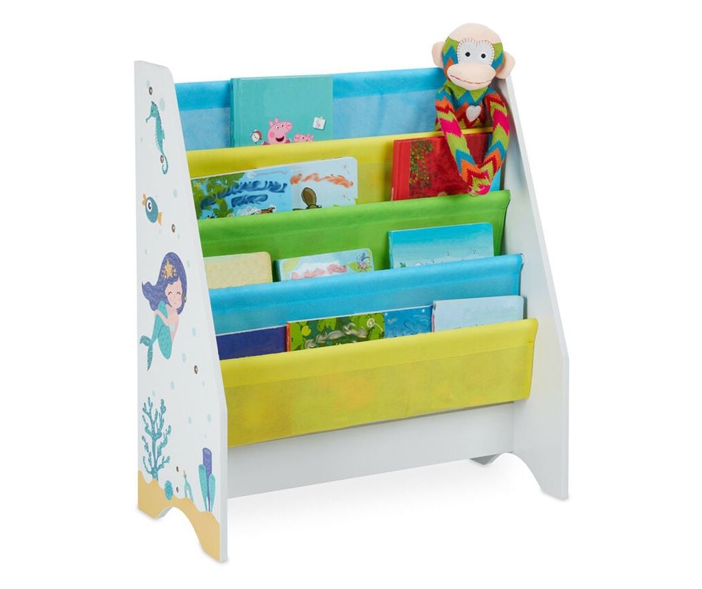 Otroška knjižna polica in organizator igrač, oddelek, knjižnica za otroško sobo - SIRENA