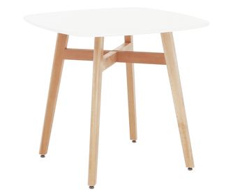 Blagovaonski stol MDF Bijela Prirodno drvo 80x80x74 cm