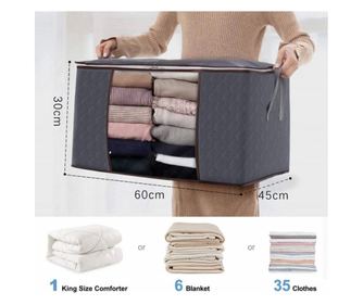 Husa organizare, depozitare cu fermoar, 60x45x30cm, roz, Blusmart