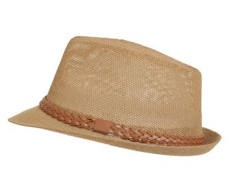 Palarie din paie pentru barbati, PAMI, PB-0223-160-1, 59 cm, Maro