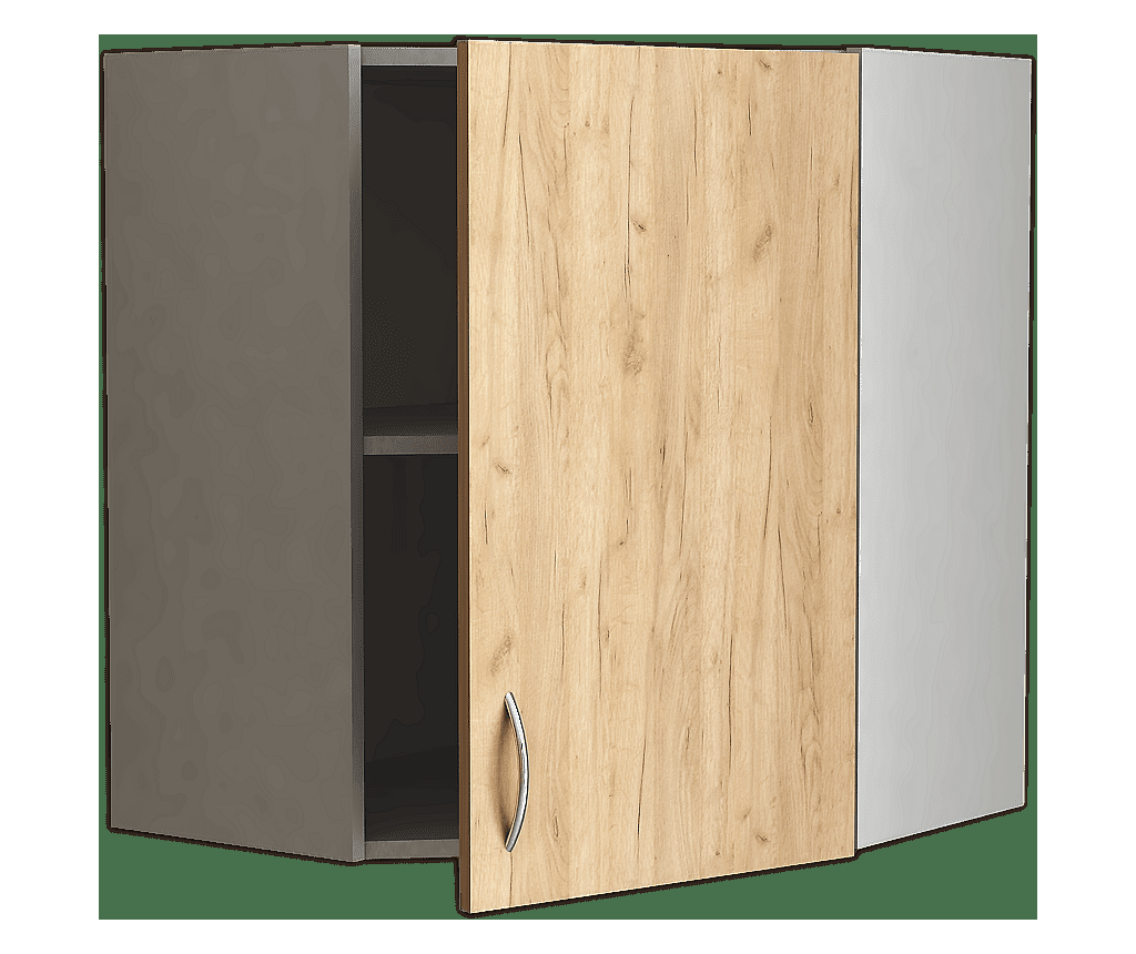 Corp superior coltar de bucatarie Sani Modest, B-60(60)x72 cm, Alb si Stejar Kraft