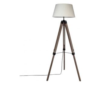 Lampadar Runo, lemn si textil, alb, 65 x 59 x 145 cm, E 27, max 40 W