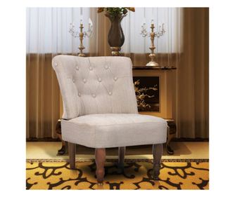 Scaun în stil franțuzesc, crem, material textil