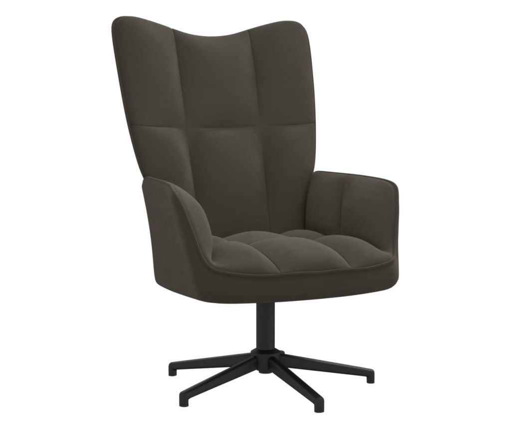 Scaun de relaxare, gri închis, catifea