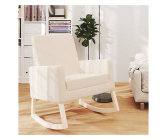 Stolica za ljuljanje, krem, tekstilni materijal