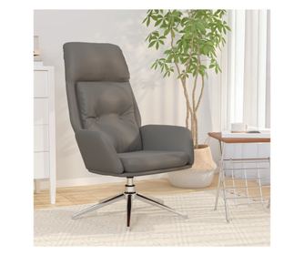 Scaun de relaxare, gri, piele naturală