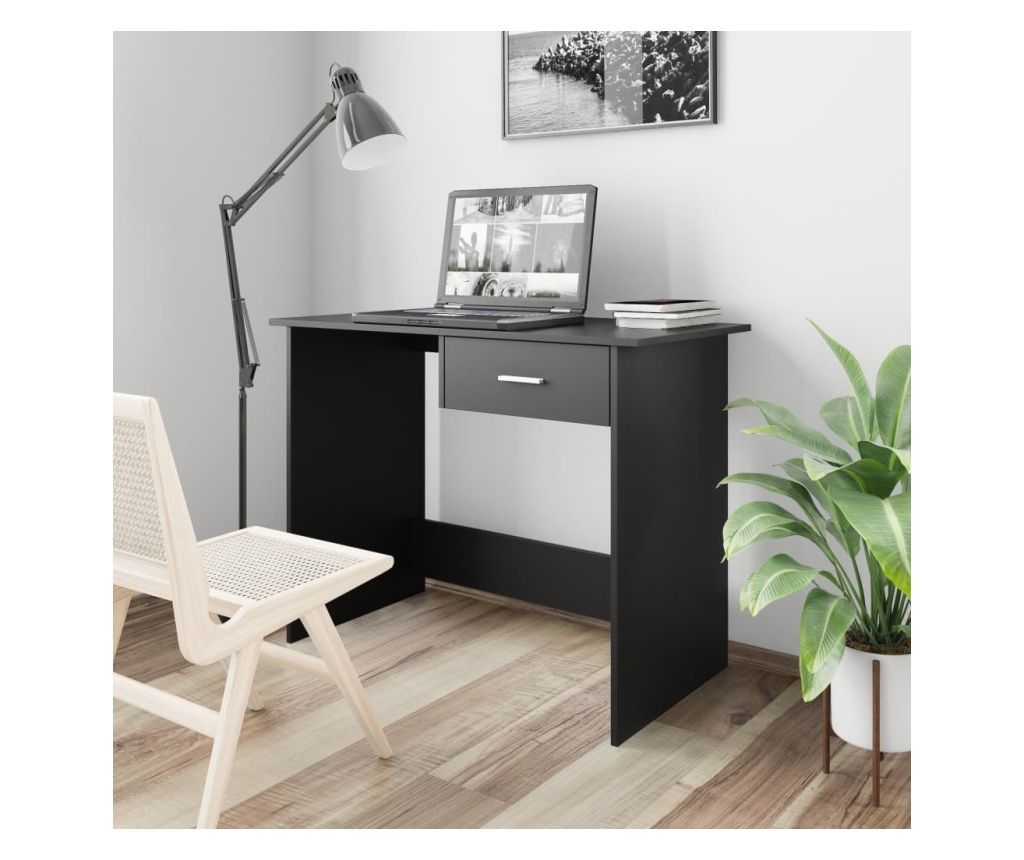 Birou, negru, 100 x 50 x 76 cm, PAL