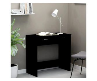 rasztal, fekete, 80 x 40 x 75 cm, laminlt faforgcslap