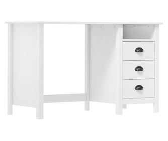 Pisarna Hill Range s 3 predali, 120x50x74 cm, masivno borovo les.