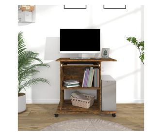 Ured, dimljeni hrast, 80x50x75 cm, obrađeno drvo