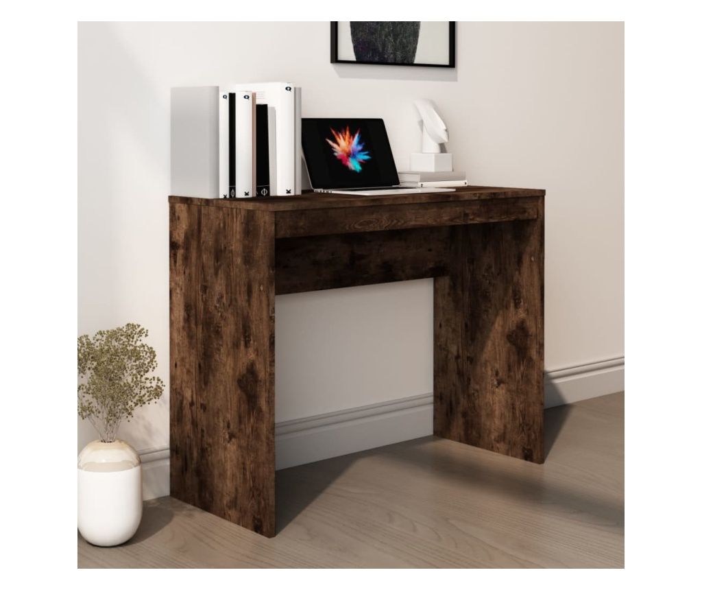 Birou, stejar fumuriu, 90x40x72 cm, lemn prelucrat