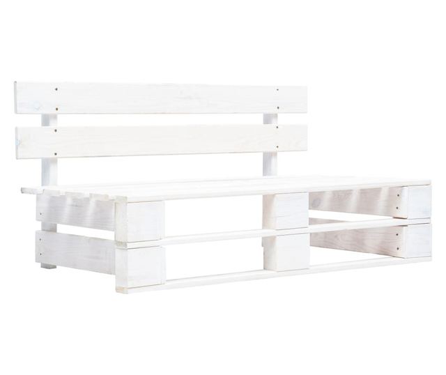 Canapea de mijloc din paleți de grădină, lemn de pin alb tratat