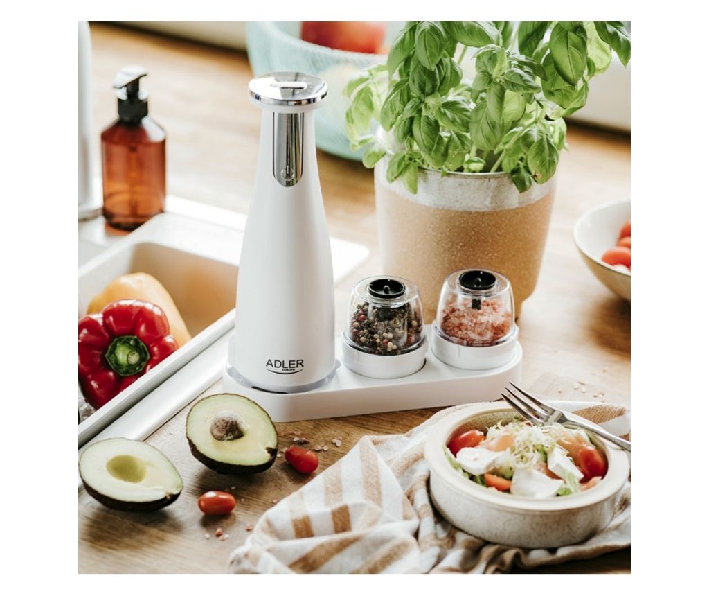 Polizoare electrice Adler AD 4449W, 3 buc, 150 ml, USB, Li-Ion 1500mAh, Lame ceramice, Alb - 2