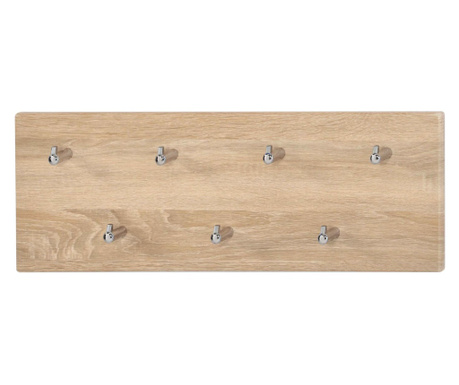 Закрепване на закачалката за наметала, Sonoma Oak MDF и метал, със 7 Hachen, 60x4.5x20 cm