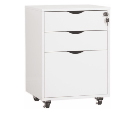 Шкаф за чекмеджета на север 3, 46x40x65 см, бяло