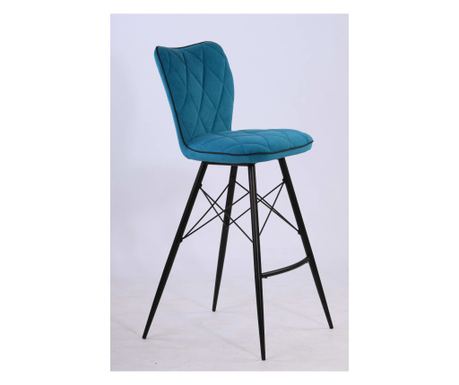 Bar Stool Koggy, бензин, 43.5x53x106.5 cm, текстил, със сив прах -покрит рамка