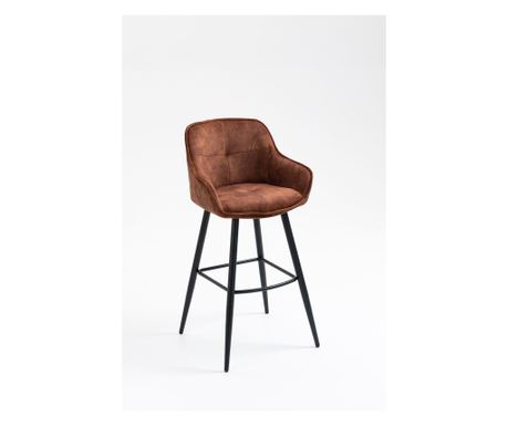 Bar Stool Serry B, комплект от 2, 52.5x51x102 см, метална рамка, прахово покритие, кафяво