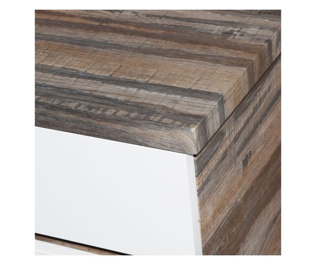 Birou Tara, alb si nuc, 120x60x76 cm, cu doua sertare