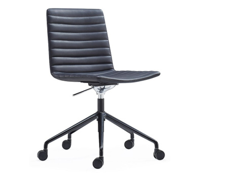 2-er офис стол комплект nimbus, черен, 72x67x84/91 cm, въртящ се и по начин регулируем, подплатен с полиуретан