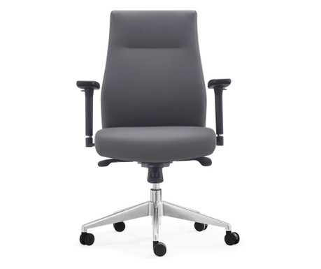 Офис стол на Sedia, сиво, 73x69x101/111 cm, синтетична кожа, въртяща се и регулируема височина, с подлакътници