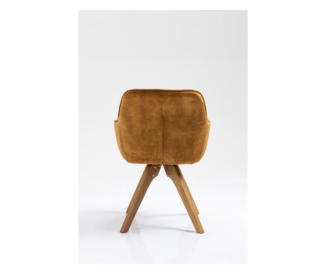 2 Set scaune de sufragerie Gleb, gri, stofa + metal, 59x60x86 cm, rotative, cu cadru din lemn masiv, curcuma