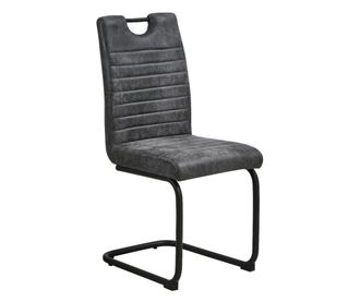 Scaun de sufragerie Toplar, set de 2, antracit, 42x57x97,5 cm, captusit, spatar cu maner, cadru metalic, cadru metalic