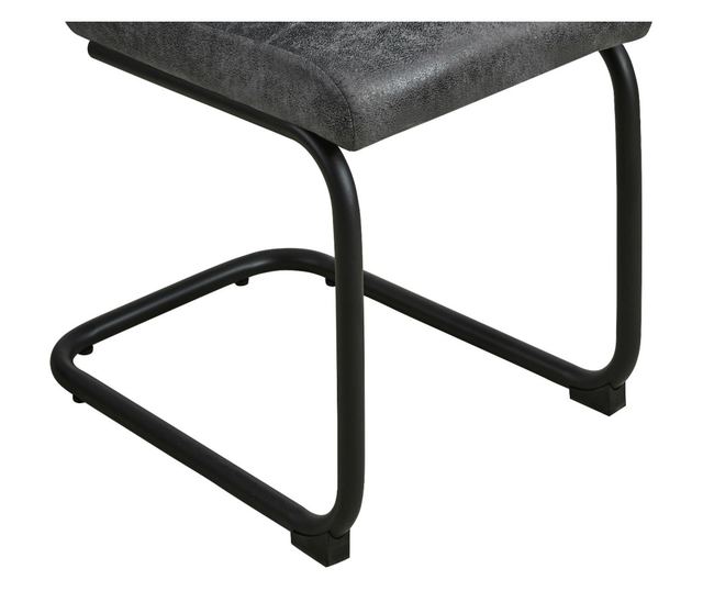 Scaun de sufragerie Toplar, set de 2, antracit, 42x57x97,5 cm, captusit, spatar cu maner, cadru metalic, cadru metalic