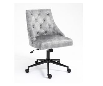 Scaun de birou Pinta, 2-Set, gri deschis, 54x63x87,5-95 cm, rotativ si reglabil inerent, captusit, bicicleta din poliuretan, 120
