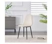 Scaun de sufragerie Moji, 4-Set, bej, 42,5x40x90 cm, captusit, vopsit cu pulbere, picioare metalice