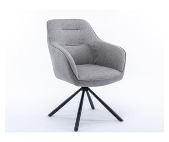 2 Set scaune de sufragerie Cody, gri, 63x61x88 cm, rotative, stofa + metal