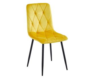 Sufragerie Melko, 4-Set, galben, 43x54x91 cm, captusita, tocanite decorative pe spatar si zona de relaxare, 120 kg. Durabilitate