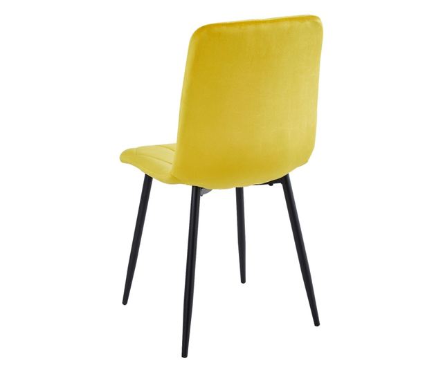 Sufragerie Melko, 4-Set, galben, 43x54x91 cm, captusita, tocanite decorative pe spatar si zona de relaxare, 120 kg. Durabilitate