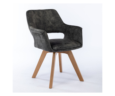 Стол за хранене Lami, 2-Set, 58x61x83 cm, тъмна паша, подплатена, 360 ° ротатими, метални крака