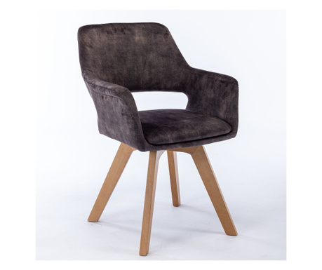 Стол за хранене Lami, 2 комплект, антразит, 58x61x83 cm, подплатени, 360 ° въртящи се, метални крака