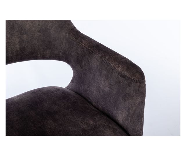Scaun de sufragerie Lami, Set 2, Antrazit, 58x61x83 cm, captusit, rotativ 360°, picioare metalice