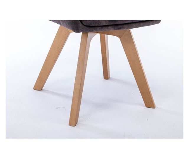 Scaun de sufragerie Lami, Set 2, Antrazit, 58x61x83 cm, captusit, rotativ 360°, picioare metalice