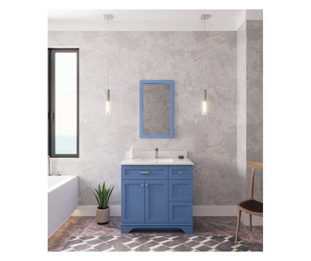 Set Mobilier Baie Yellowstone 36, Include Dulap Baza cu Lavoar și