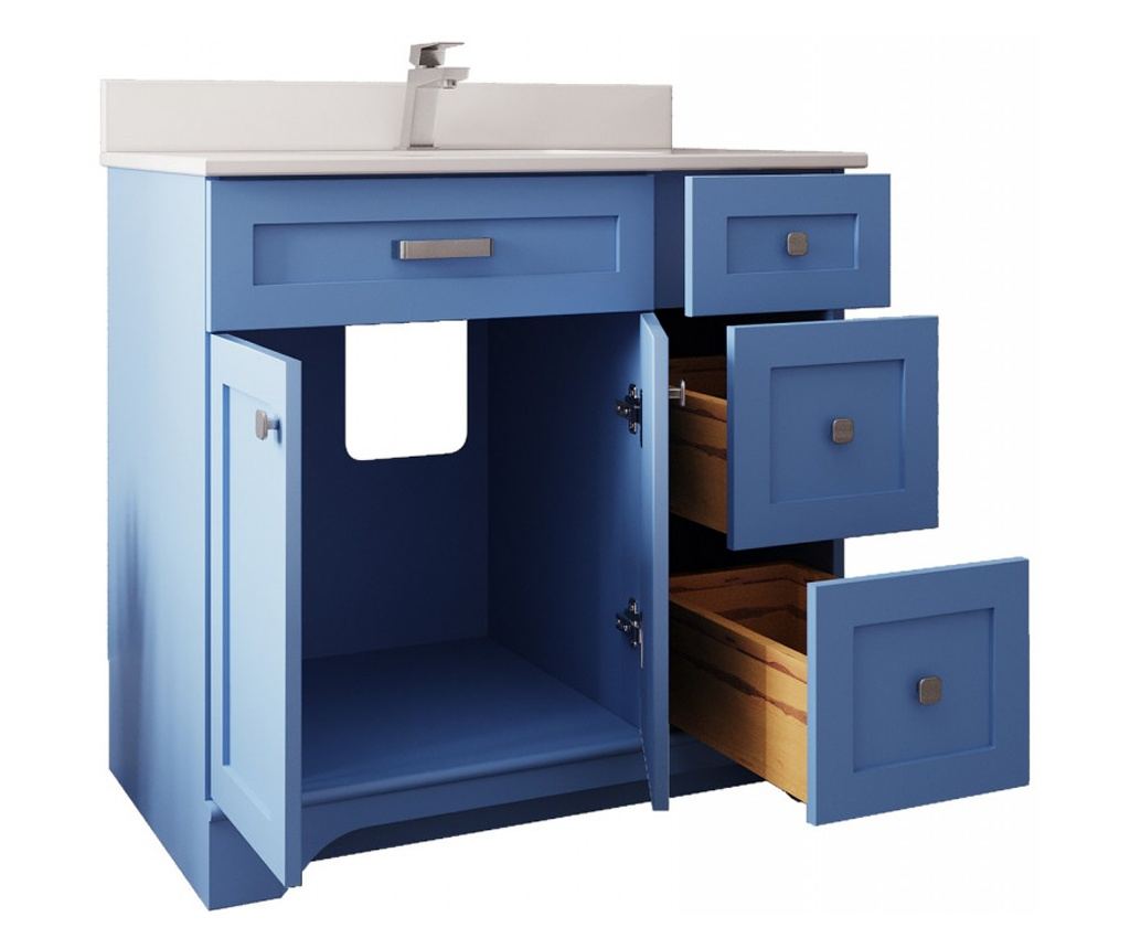 Set Mobilier Baie Yellowstone 36, Include Dulap Baza cu Lavoar și