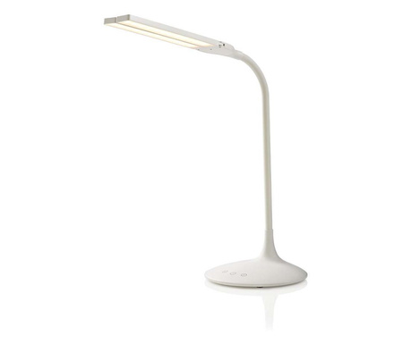 Lampa de birou, Nedis, Plastic, LED, Reglabila, Control tactil, 3 moduri de lumina, Alb