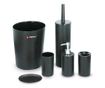 Set accesorii baie Alpina Black, plastic, 6 piese