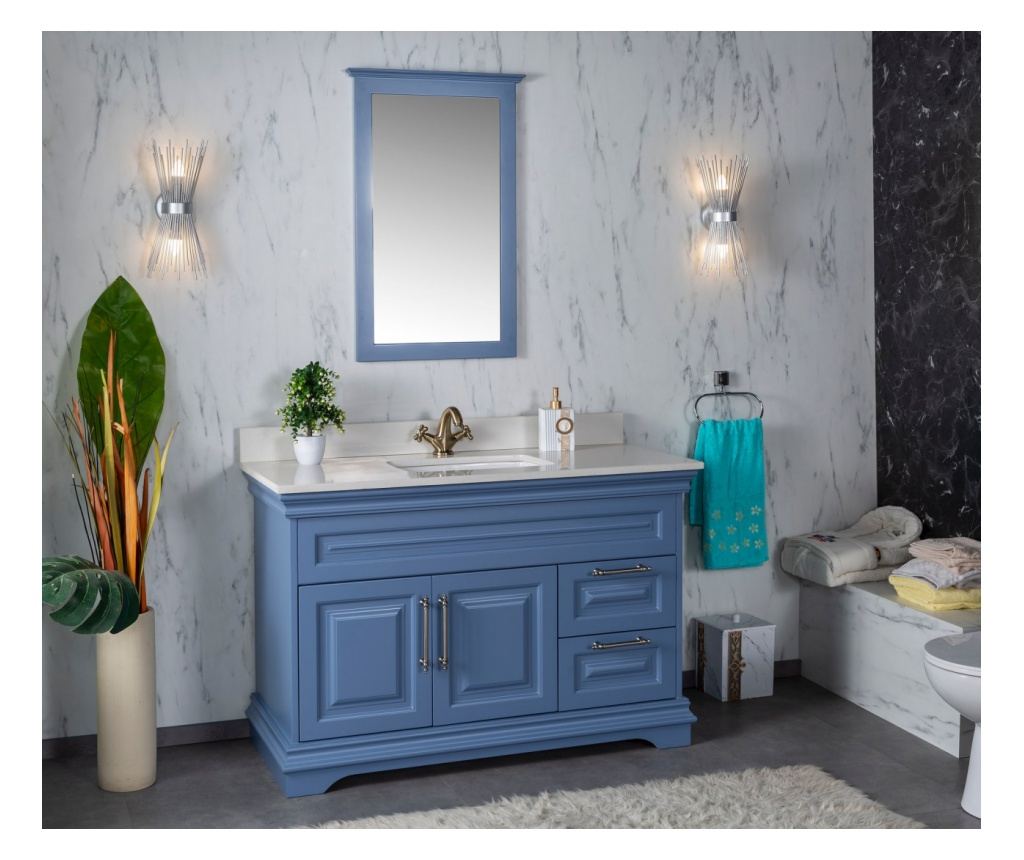 Set Mobilier Baie Huron 48, Include Dulap Baza cu Lavoar și