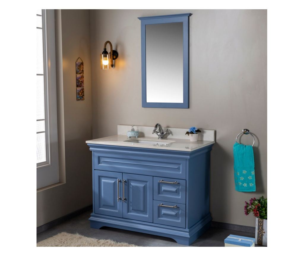 Set Mobilier Baie Huron 42, Include Dulap Baza cu Lavoar și