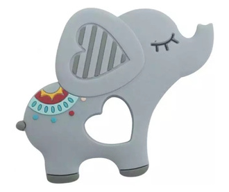 Играчка за гризане Babynio, изработена от силикон, за бебета, във формата на слонче, сива