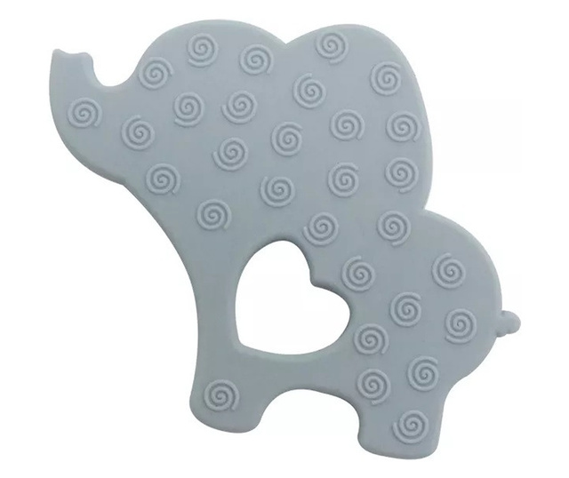 Играчка за гризане Babynio, изработена от силикон, за бебета, във формата на слонче, сива