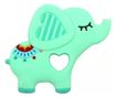 Играчка за гризане Babynio, изработена от силикон, за бебета, във формата на слонче, зелена